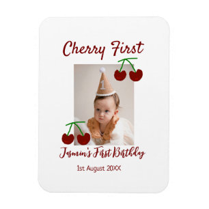 Ímã Cherry Primeiro feliz foto de aniversário crianças