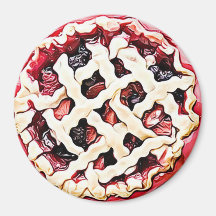 Cherry, Strawberry Rhubarb Pie Magnet