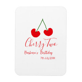 Ímã Cherry two 2nd birthday red cherry kids simple
