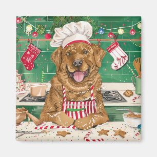 Imã Chesapeake Bay Retriever Assando: Natal Festivo