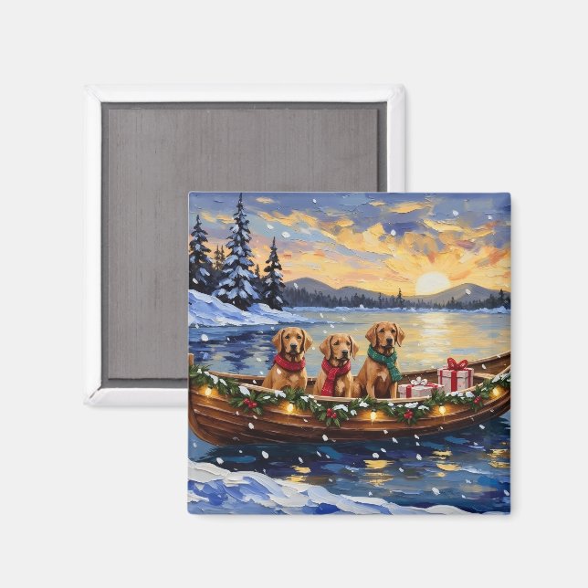 Imã Chesapeake Bay Retriever Christmas Boat Holiday (Front/Back)