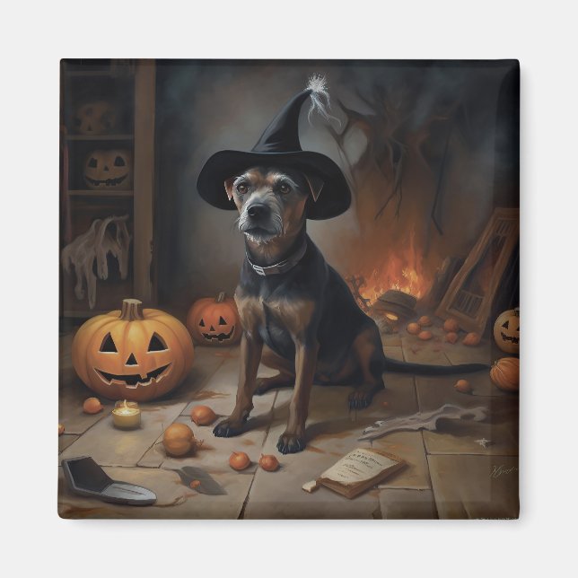 Imã Chesapeake Bay Terrier Pumpkins Halloween Ascarado (Frente)