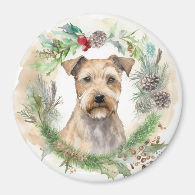 Imã Chesapeake Bay Terrier Wreath de Natal Festivo (Frente)