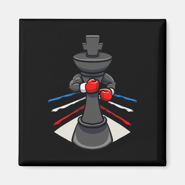 Imã Chess Piece Boxer Boxer Luvas King (Frente)
