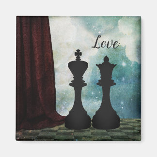 Imã Chess Piece King e Queen Love Casais