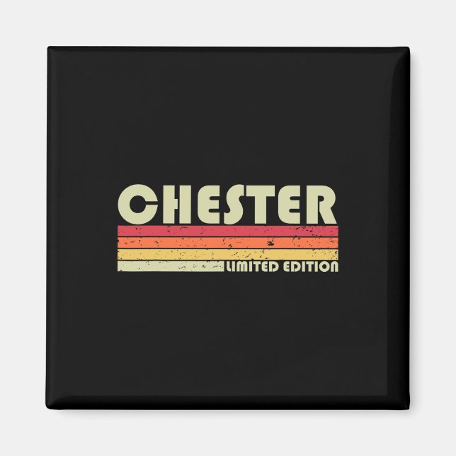 Imã Chester Gift Name Personalizado Funny Retro Vintag (Frente)