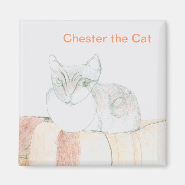 Imã Chester, o Gato - Magneta Quadrada (Frente)