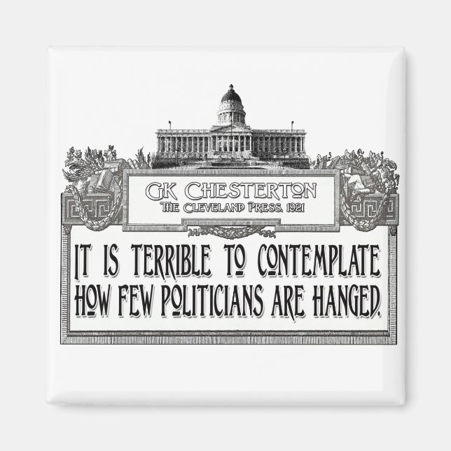 Imã Chesterton sobre a enforcamento de políticos (Frente)