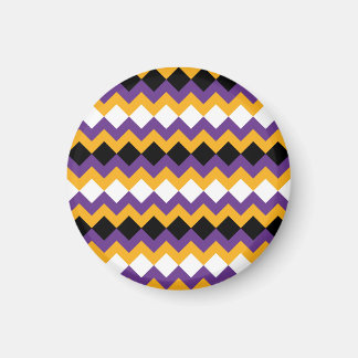 Imã Chevron amarelo, roxo, preto e branco
