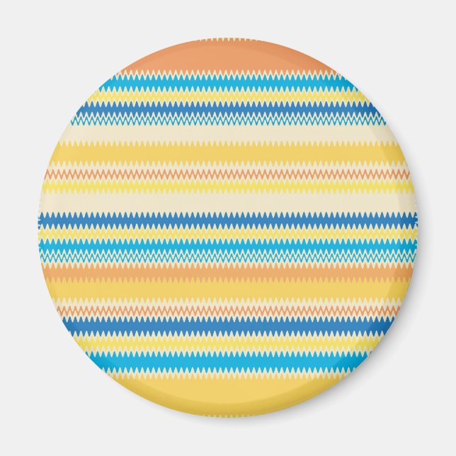 Imã Chevron Colorful Zigzag Stripe Decorative (Frente)