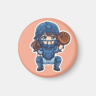 Imã Chibi Baseball 2026 Edition - Catcher Squat