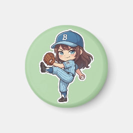 Imã Chibi Baseball Edição 2026 - Arremesso do Pitcher
