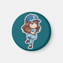Imã Chibi Baseball Edição 2026 - Conjunto de Arremessa