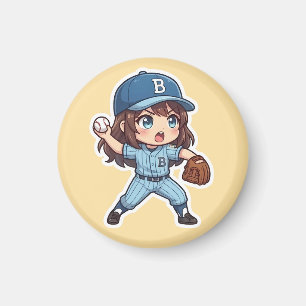 Imã Chibi Baseball Edição 2026 - Passo do Arremessador