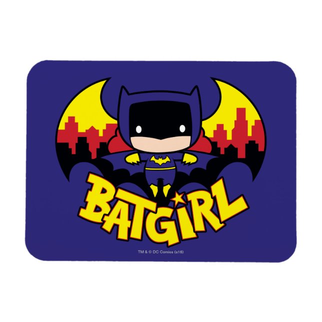 Ímã Chibi Batgirl Com Skyline & Logo Gotham (Horizontal)