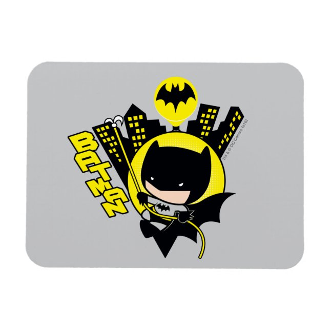 Ímã Chibi Batman Escalando A Cidade (Horizontal)
