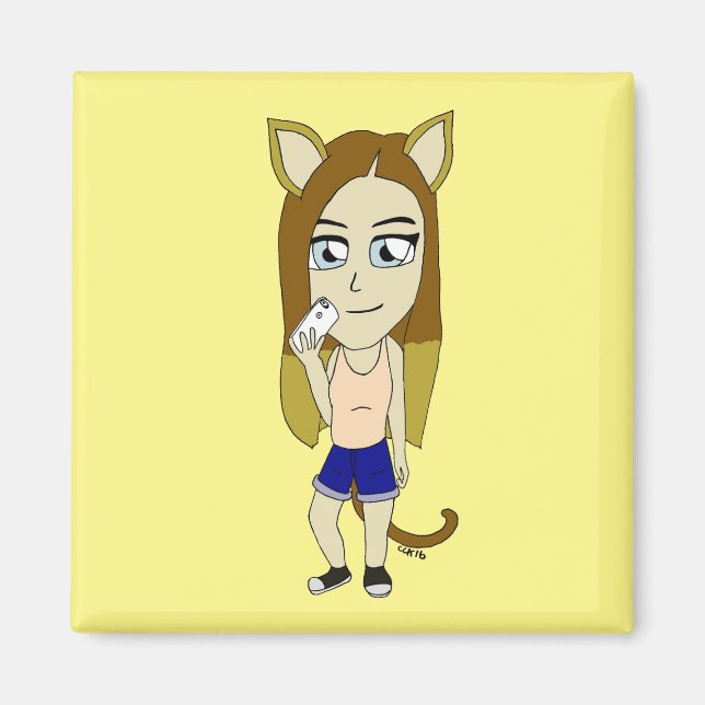 Imã Chibi Catgirl (Frente)