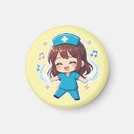 Imã Chibi Enfermeira Original 2.0 - Pulso de Alegria