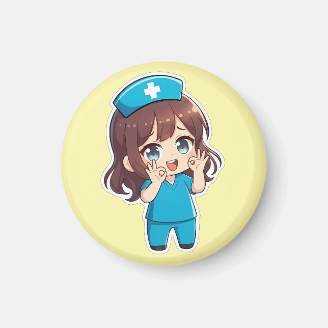 Imã Chibi Enfermeira Original 3.0 - Ok (Frente)