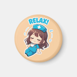 Imã Chibi Enfermeira Original 3.0 - Relaxar