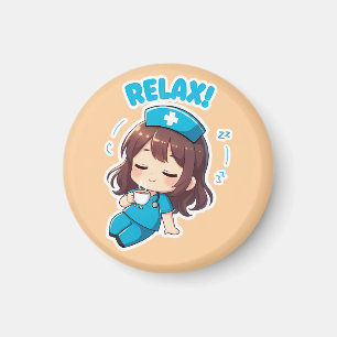 Imã Chibi Enfermeira Original 3.0 - Relaxar