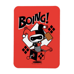 Ímã Chibi Harley-Quinn-In-A-Box Com Martelo