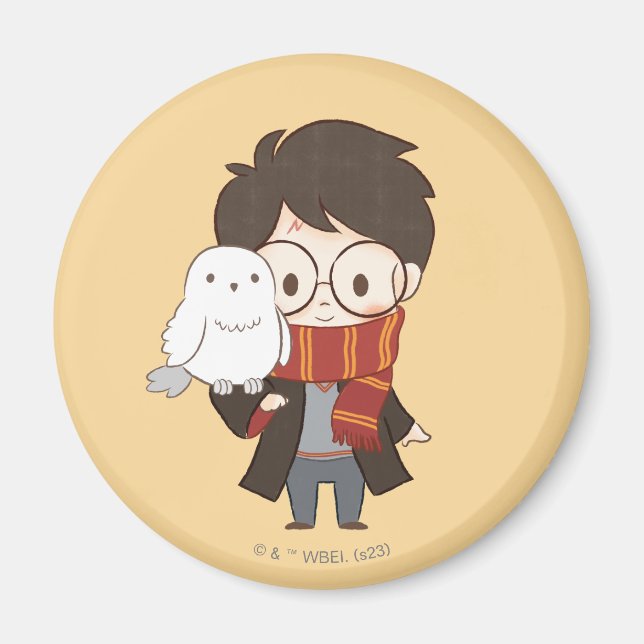Imã Chibi HARRY POTTER™ & Hedwig (Frente)