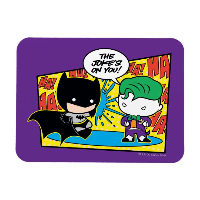 Ímã Chibi Joker Pranking Chibi Batman (Horizontal)