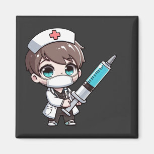 Imã Chibi Nurse Cartoon - saúde, chibi, enfermeira