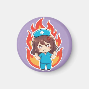 Imã Chibi Original Enfermeira 3.0 - Irritada