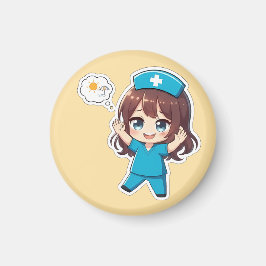 Imã Chibi Original Enfermeira 3.0 - Tempo de Férias