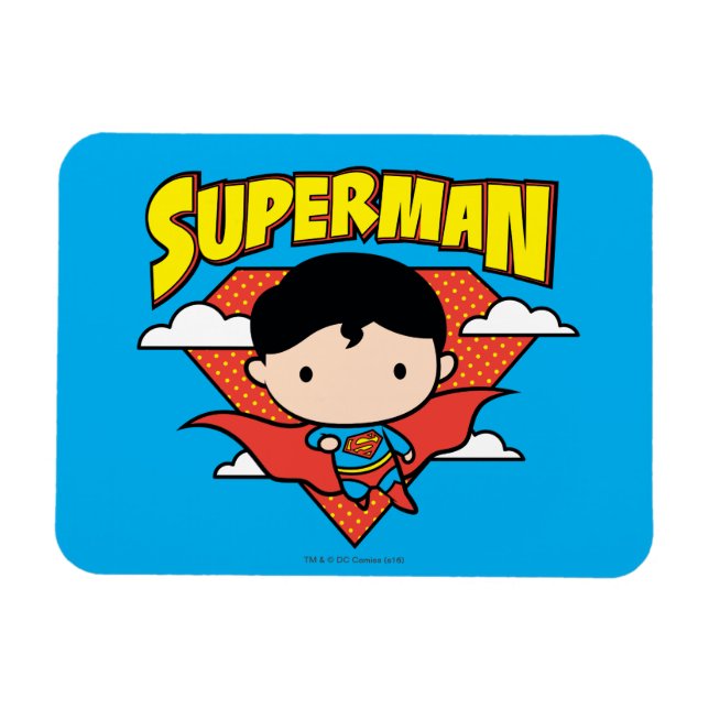 Ímã Chibi Superman Bolinhas Shield e Nome (Horizontal)