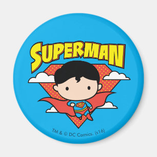 Imã Chibi Superman Bolinhas Shield e Nome