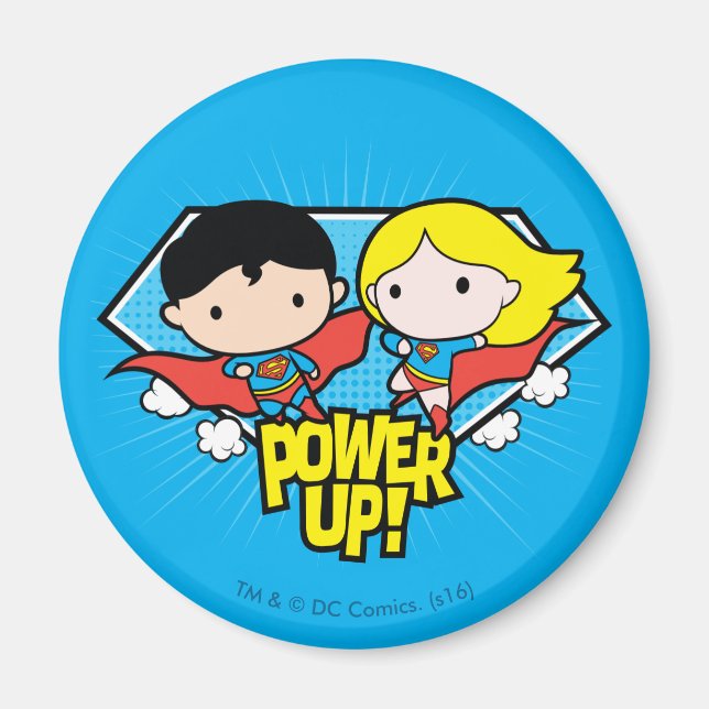Imã Chibi Superman e Chibi Supergirl Ligam! (Frente)