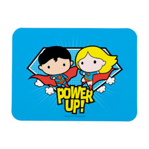 Ímã Chibi Superman e Chibi Supergirl Ligam!