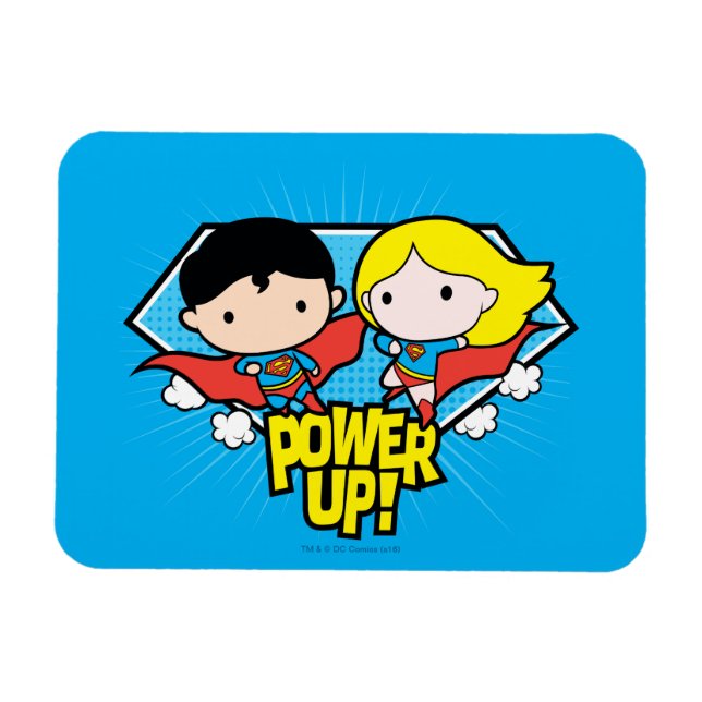 Ímã Chibi Superman e Chibi Supergirl Ligam! (Horizontal)