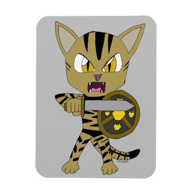 Ímã Chibi Warrior Cat (Vertical)