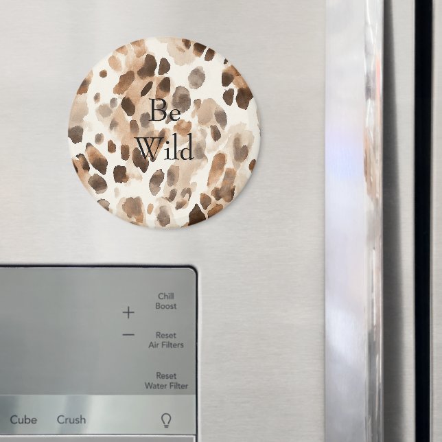 Imã Chic Cream Brown Leopardo Impressão Animal (In Situ (Fridge))