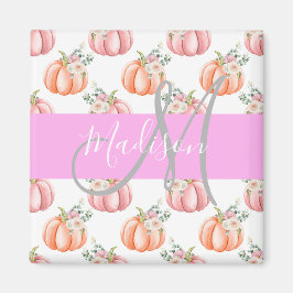 Imã Chic Floral White Pink Pêssego Pumpkin Monograma N