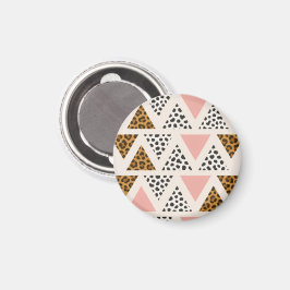 Imã Chic Leopard & Pink Triangle Pattern