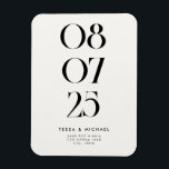 Ímã Chic minimalista moderno Salve a data<br><div class="desc">Casamento moderno salve o ímã de data com design chic elegante e estilo minimalista.</div>