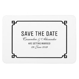 Ímã Chic Preto Deco Salvar a Data