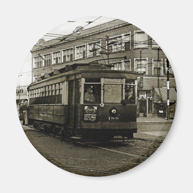 IMÃ CHICAGO 63ª E OCIDENTAL 1952 TROLLEY ART SEPIA (Frente)