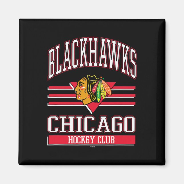 Imã Chicago Blackhawks Hockey Club Black Officially Li (Frente)