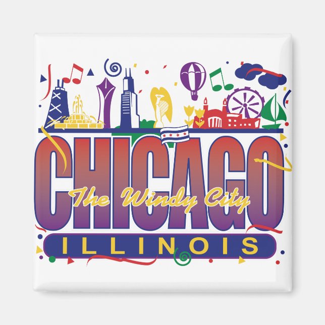Imã Chicago Confetti (Frente)