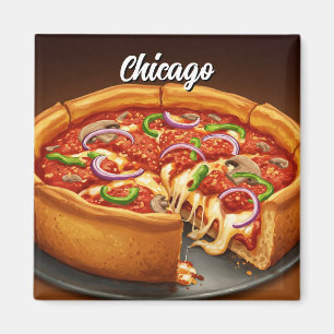 Imã Chicago Deep Dish Pizza