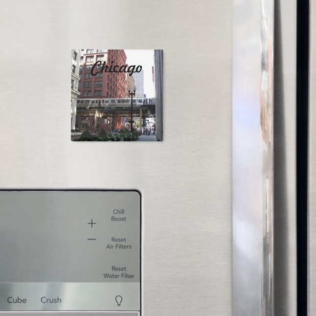 Imã Chicago Elevated Loop Train Photo (In Situ (Fridge))
