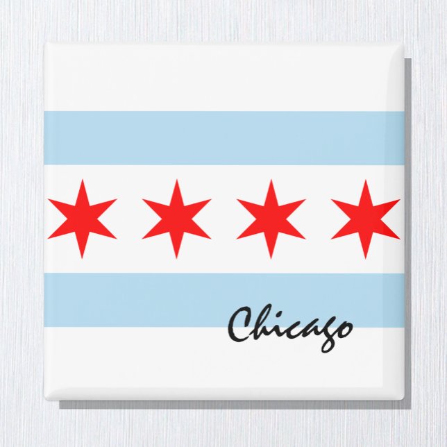 Imã Chicago Flag, City & Illinois State USA / esportes (Criador carregado)