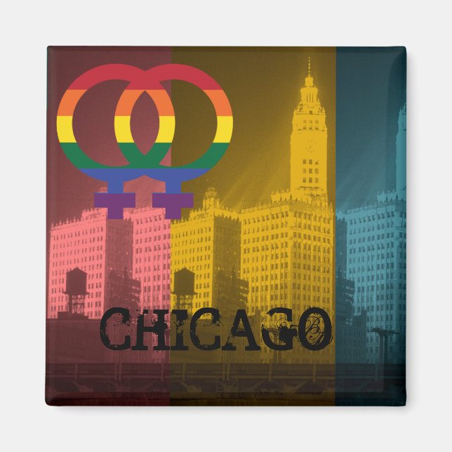 Imã Chicago Gay Lésbica Interest Wrigley Bldg 1930 (Frente)