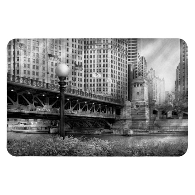 Ímã Chicago, IL - Ponte DuSable construída em 1920  -  (Horizontal)